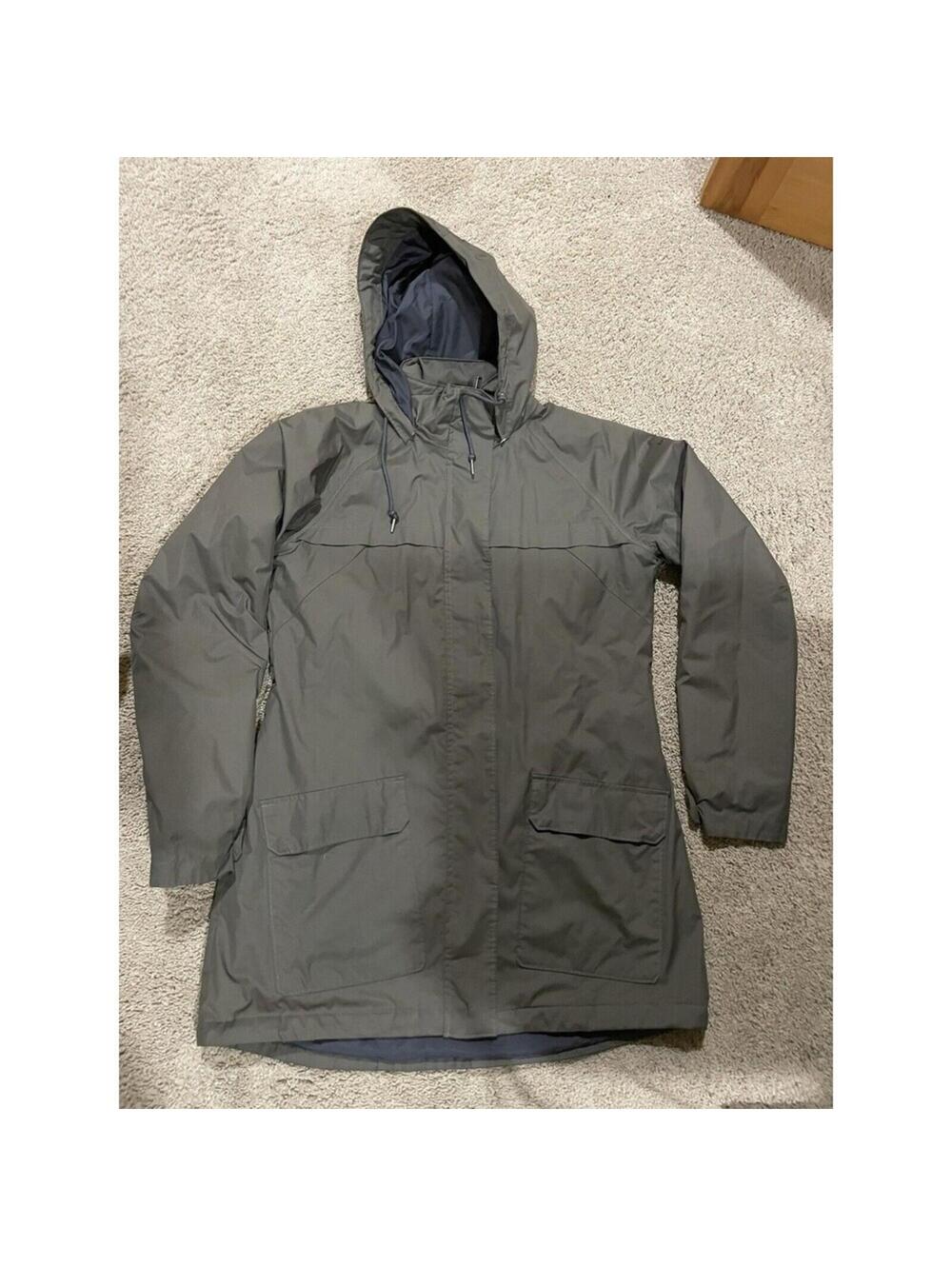 Women's COLUMBIA olive green lightly lined winter jacket/ parka hooded L LARGE